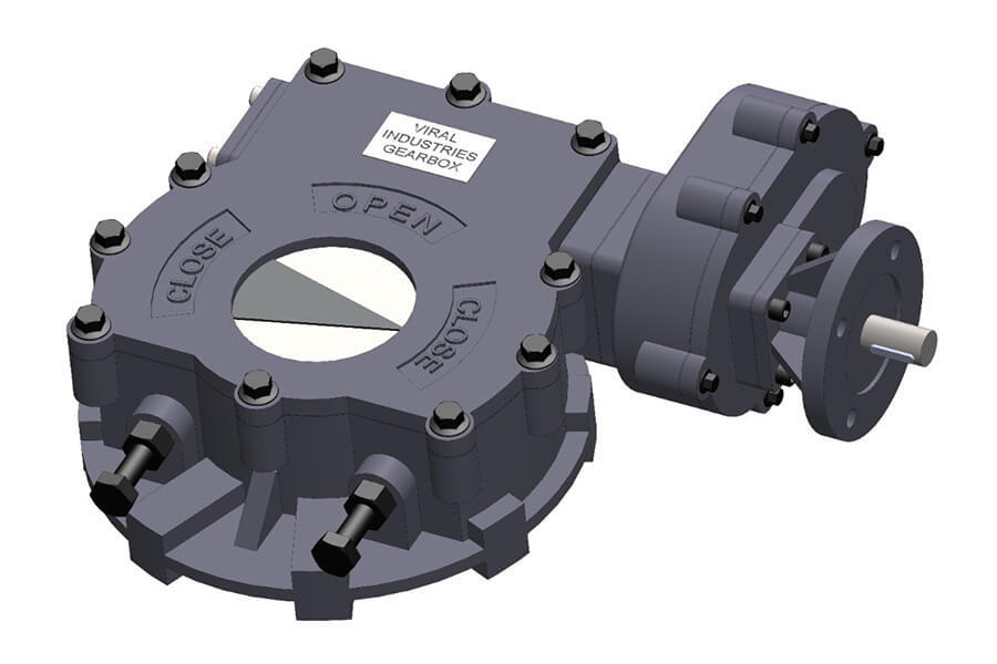 Quarter Turn Worm Gearbox with Spur Gearbox - Actuator Operation