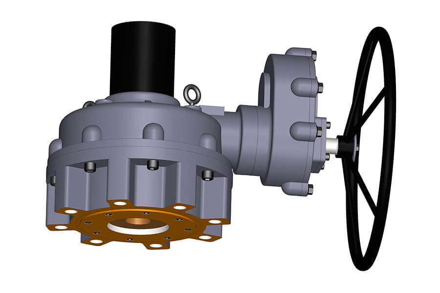 Multi-Turn Bevel Gearbox with Spur Gearbox (VGBS Models for Manual or Hand-Wheel Operation)