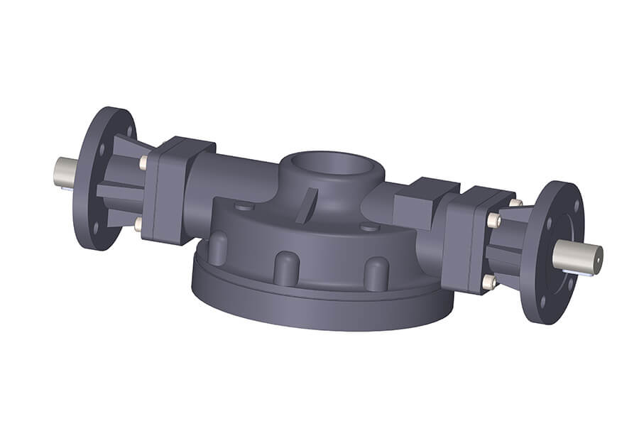 Multi-Turn Bevel Gearbox with Multi Input