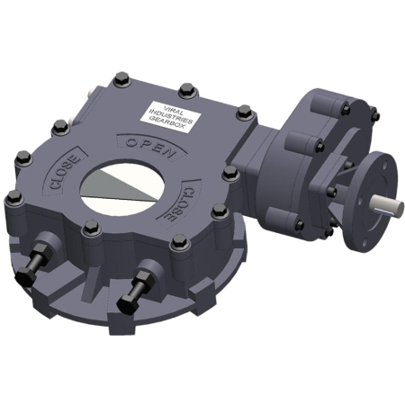 Quarter Turn Worm Gearbox with Spur Gearbox