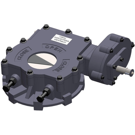 Quarter Turn Worm Gearbox with Spur Gearbox